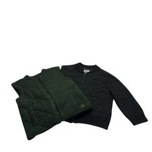 Zara Two-piece baby padded knitted sleeveless vest long-sleeved sweater 12-18